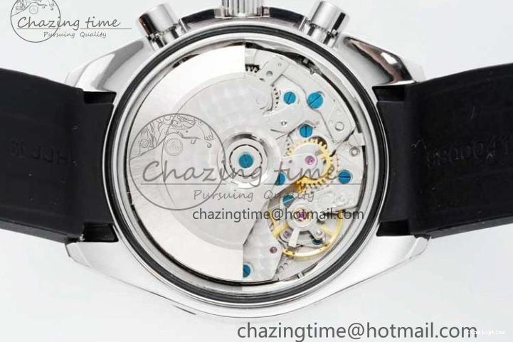 0226 SportInspired Speedmaster Racing Master SS HKF Best Edition Blue Black Dial on Black Rubber Strap A 7817